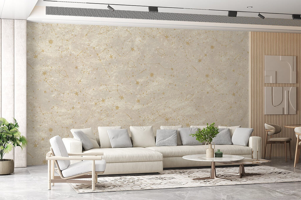 Celestial patterns across a soft background