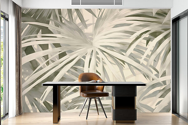 Soft, flowing palm leaves in harmony Soft, flowing palm leaves in harmony