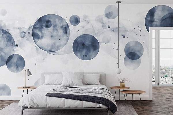 Group of circles with smoke Wall murals Group of circles with smoke