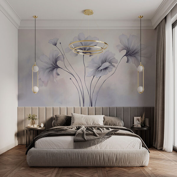 Painting of flowers on a white background Painting of flowers on a white background