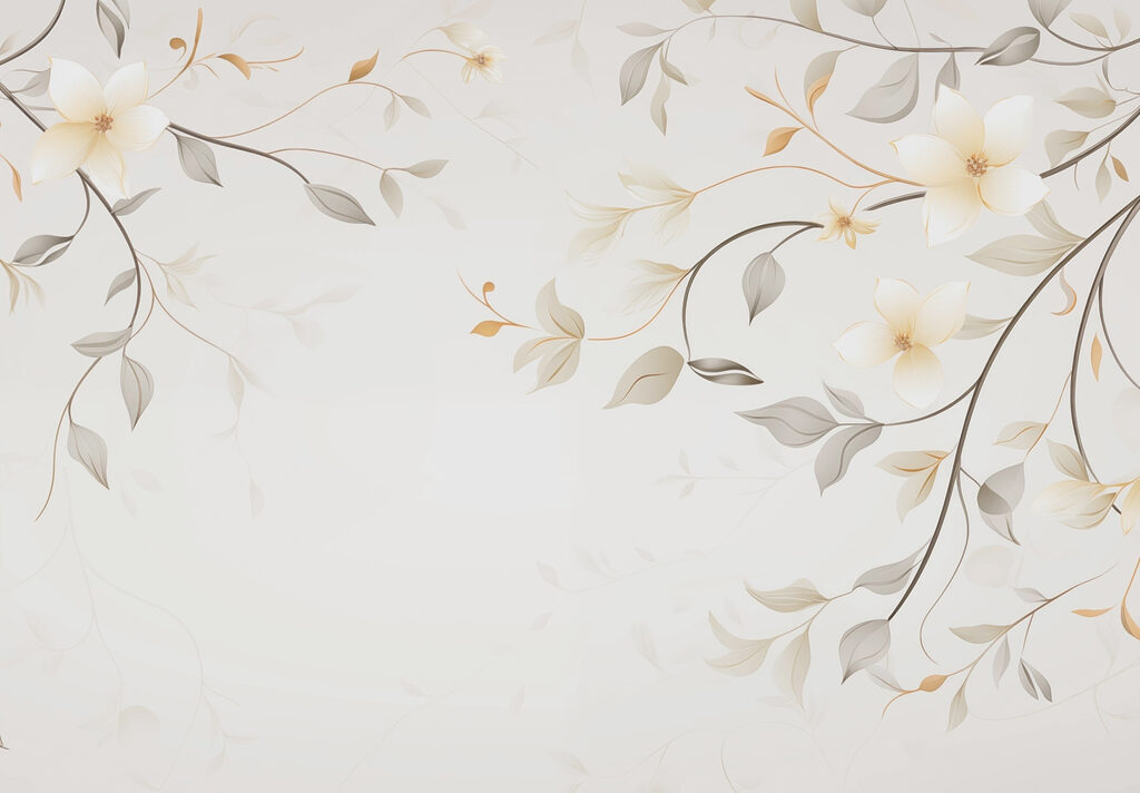 White and brown floral design White and brown floral design