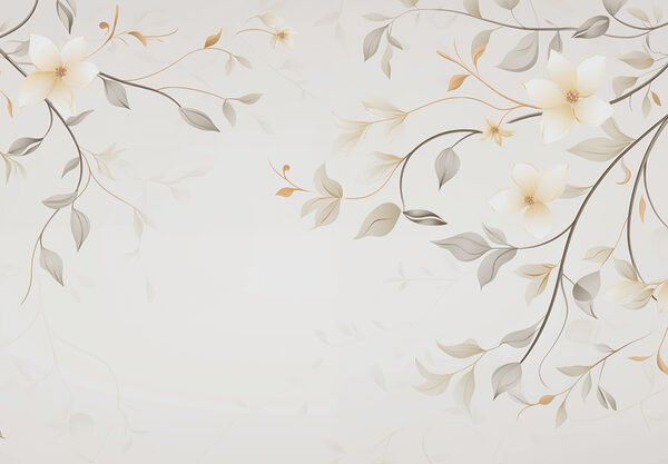 White and brown floral design White and brown floral design
