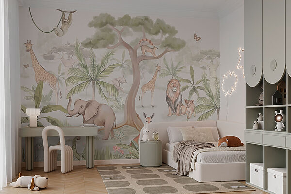 Wallpaper with animals and trees Wallpaper with animals and trees