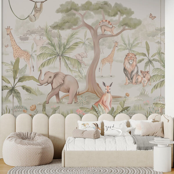 Wallpaper with animals and trees Wallpaper with animals and trees