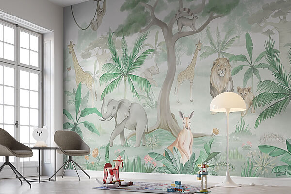 Wallpaper with animals and trees Wallpaper with animals and trees
