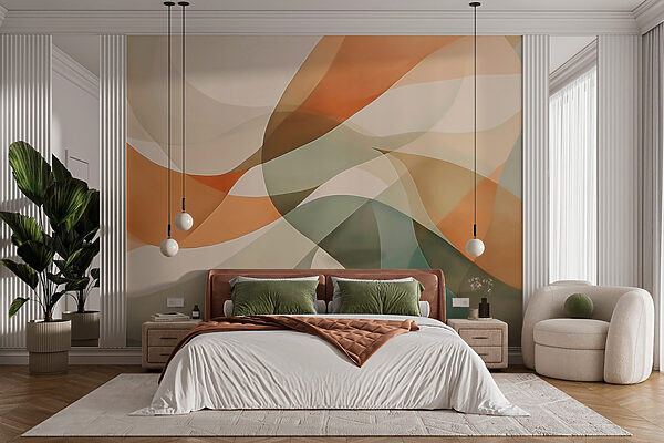 Wall murals Abstract waves in soft colors (SKU: w03429) Wall murals Wall murals Abstract waves in soft colors (SKU: w03429)