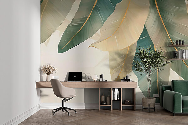 Soft, muted tones of natural leaves Soft, muted tones of natural leaves