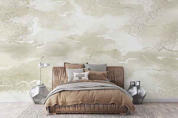 Serene mandala design in muted tones Serene mandala design in muted tones