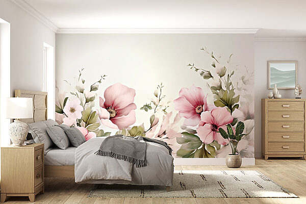 Painting of flowers and leaves Painting of flowers and leaves