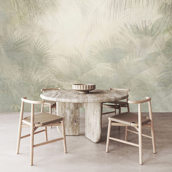 White background with palm leaves White background with palm leaves