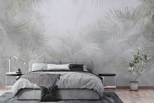 Foggy background with palm trees Foggy background with palm trees