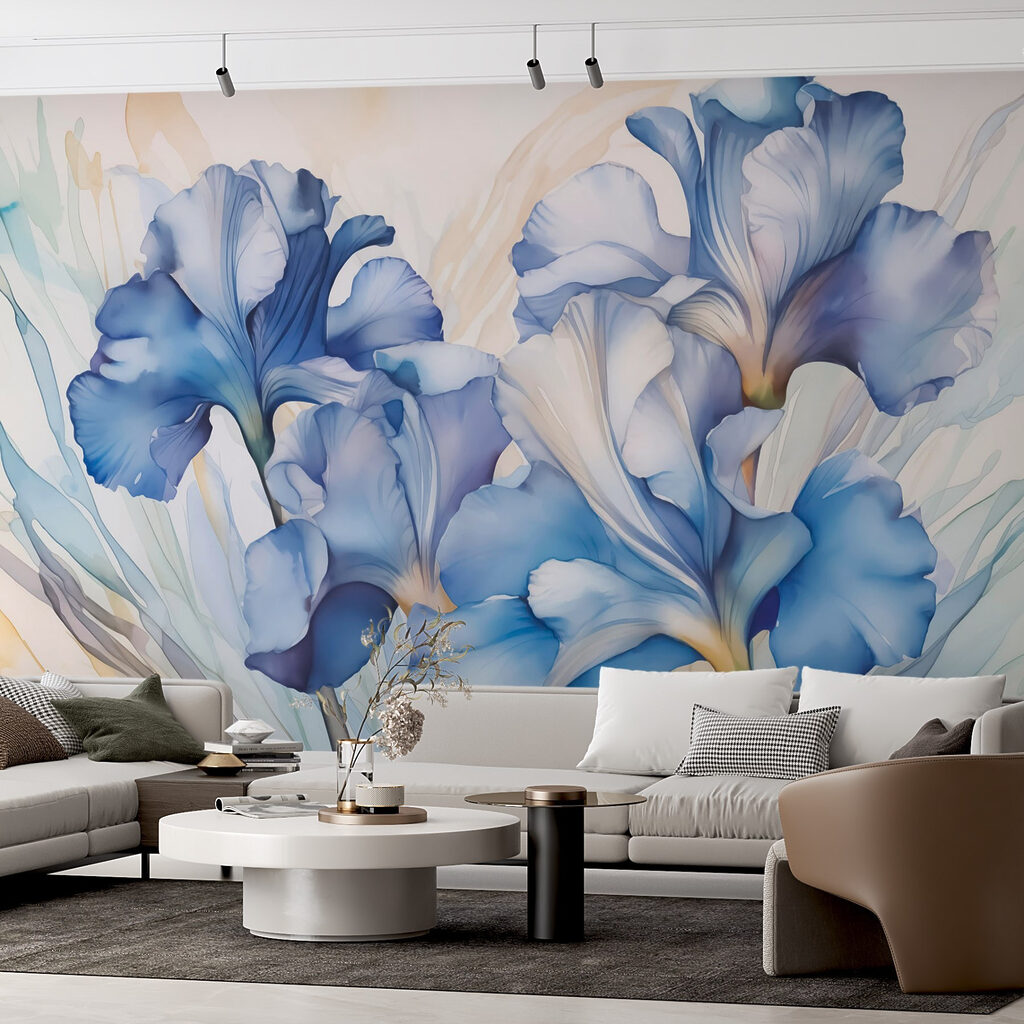 Delicate blues and whites intertwine beautifully