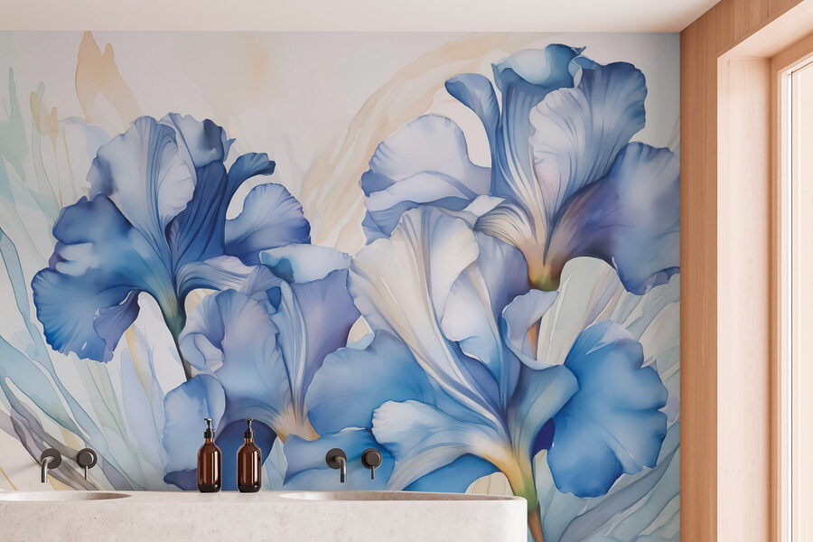 Delicate blues and whites intertwine beautifully