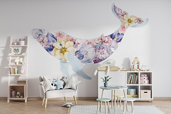 Whale with flowers on it Whale with flowers on it