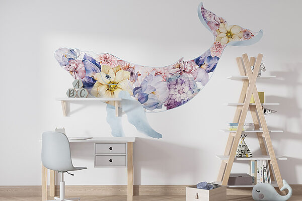 Whale with flowers on it Whale with flowers on it