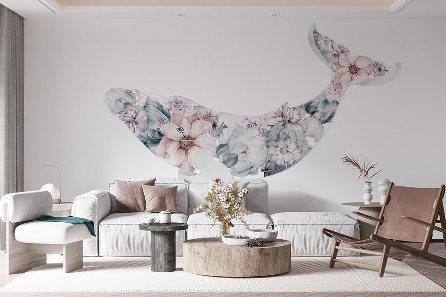 Whale with flowers on it Whale with flowers on it