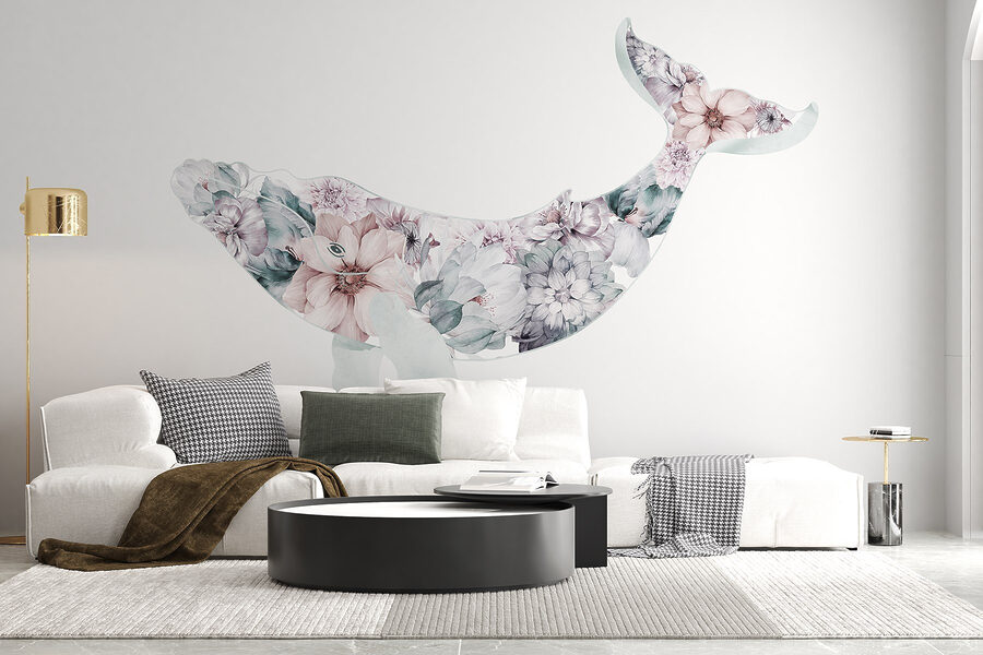 Whale with flowers on it Whale with flowers on it