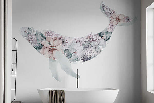 Whale with flowers on it Whale with flowers on it