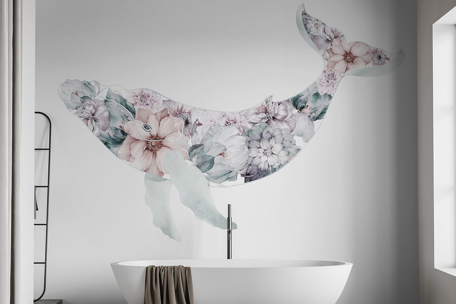 Whale with flowers on it Whale with flowers on it