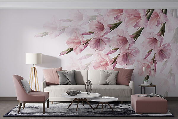 Group of pink flowers Wall murals Group of pink flowers