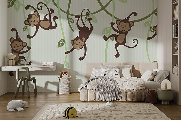 Group of monkeys from vines Group of monkeys from vines
