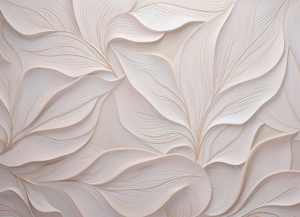 White wall with white leaves White wall with white leaves