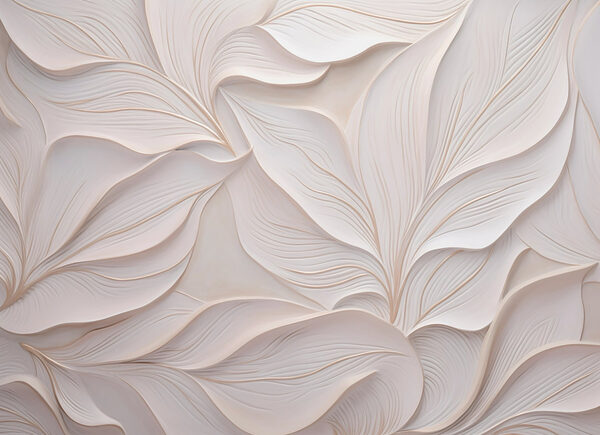 White wall with white leaves White wall with white leaves