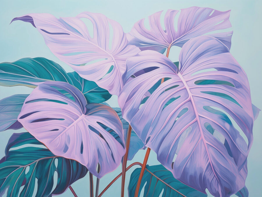 Dreamy leaves in pastel hues.