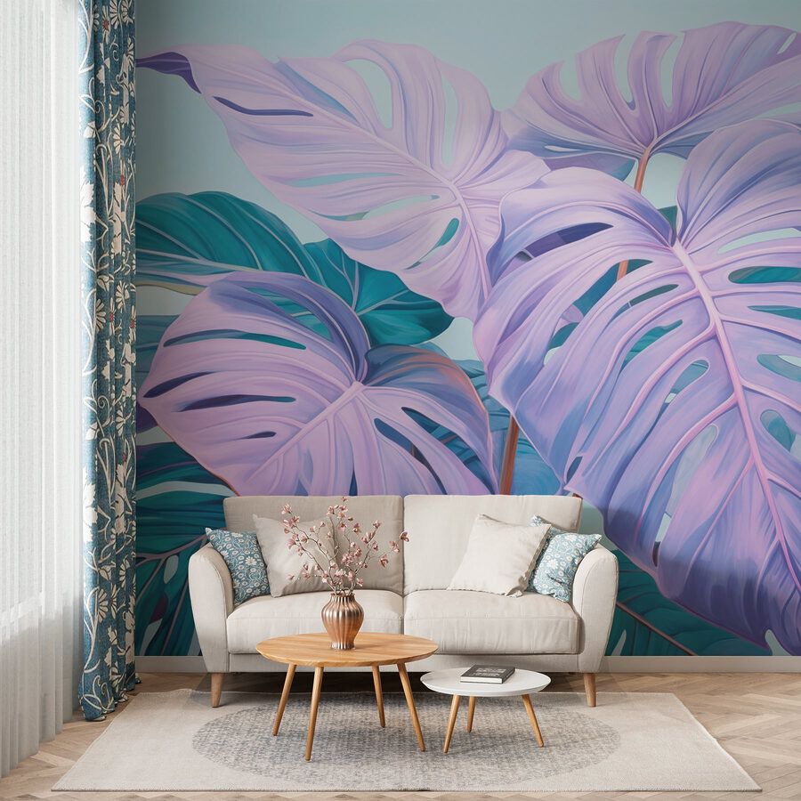 Dreamy leaves in pastel hues.