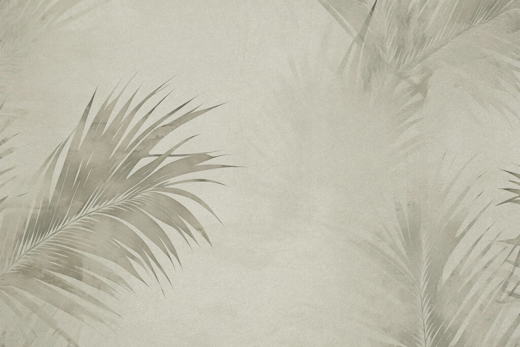 Soft palm leaves on a muted background Soft palm leaves on a muted background