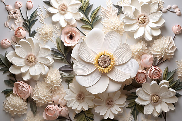 Group of paper flowers Group of paper flowers