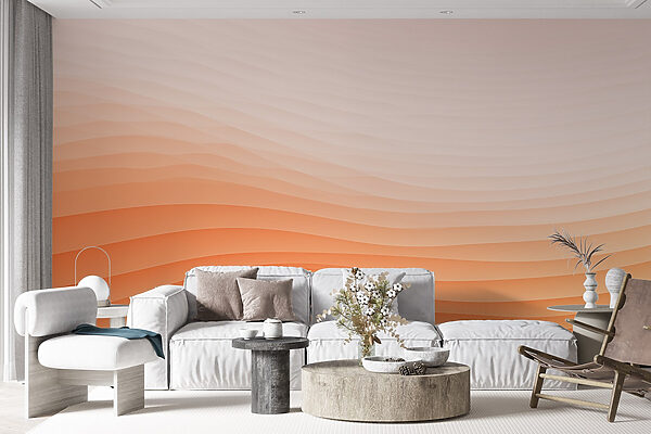 White and orange wavy lines White and orange wavy lines