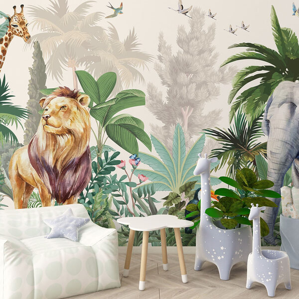 Wallpaper with animals and birds Wall murals Wallpaper with animals and birds