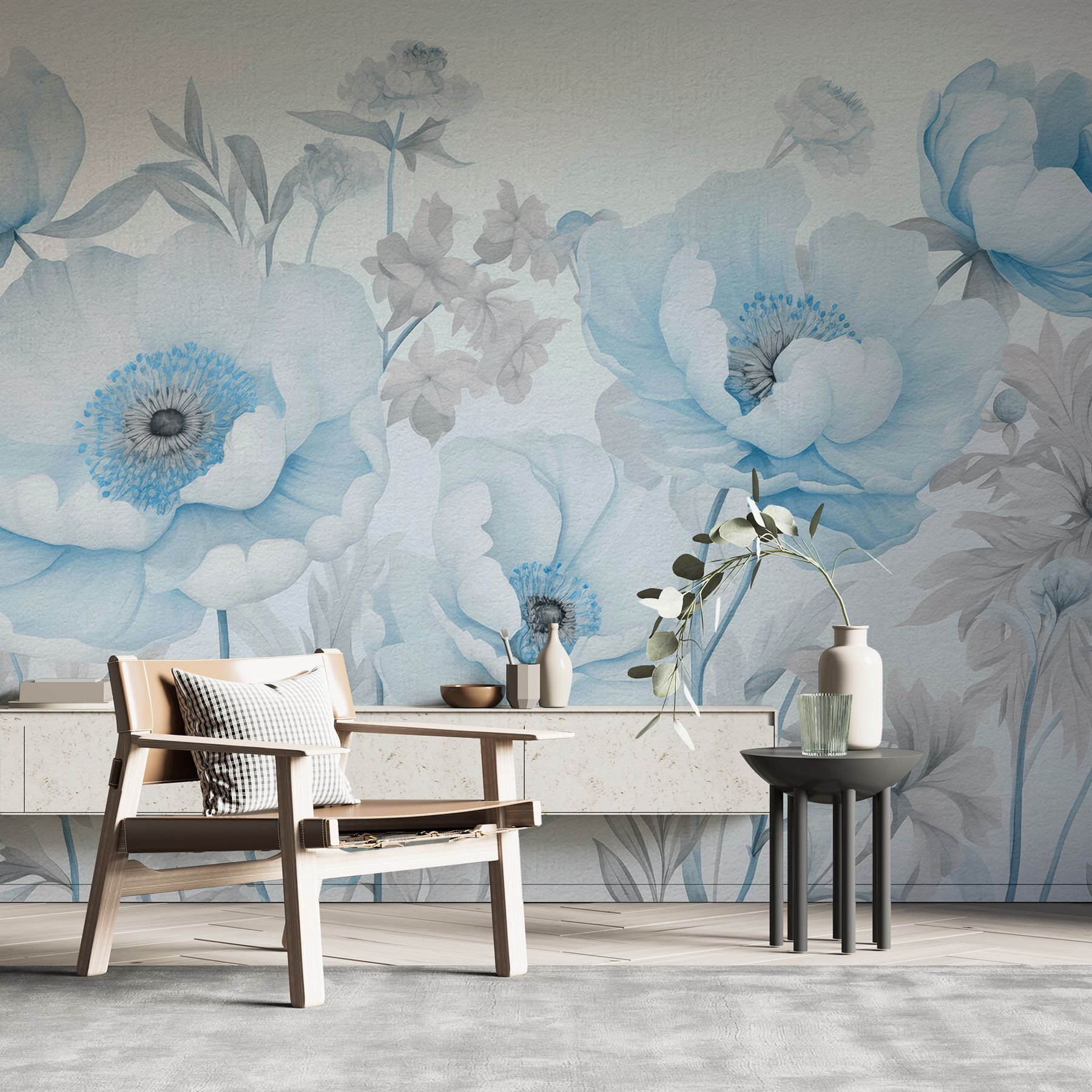 Painting of flowers on a white background