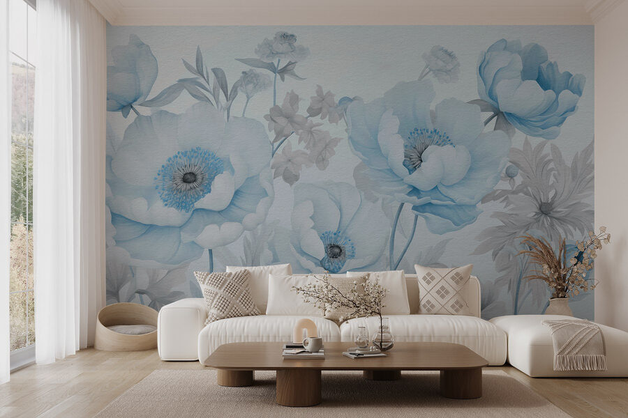 Painting of flowers on a white background
