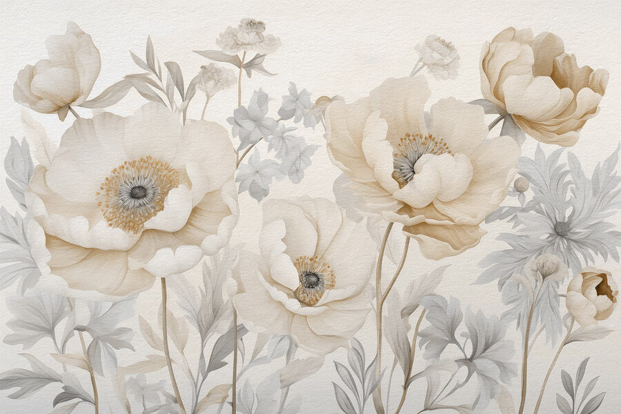 Delicate blossoms in soft hues.