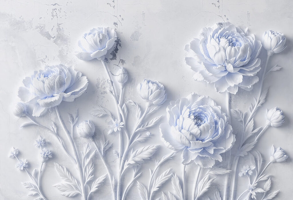 White flowers on a white surface White flowers on a white surface