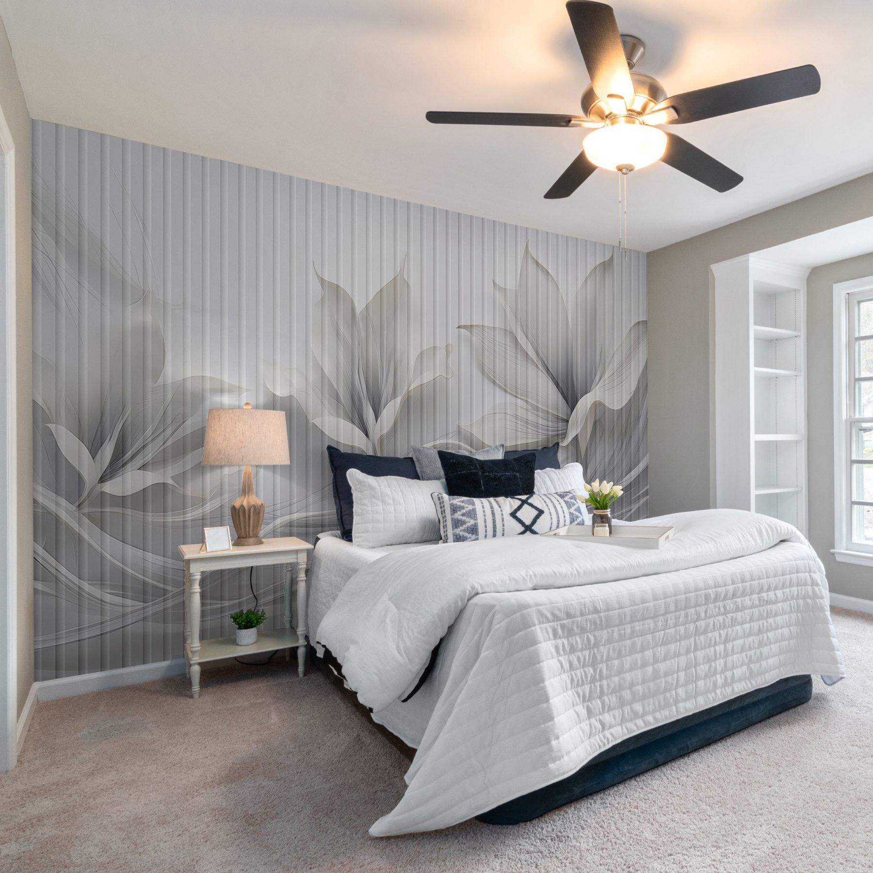Elegant floral design with flowing patterns.