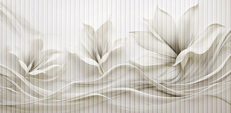 Delicate floral wave design