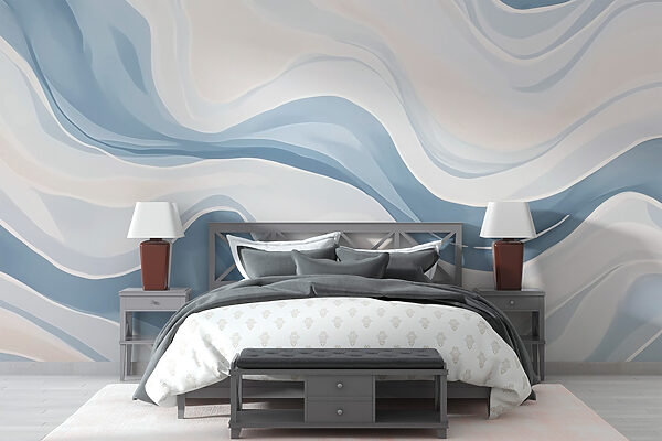 White and blue wavy pattern White and blue wavy pattern