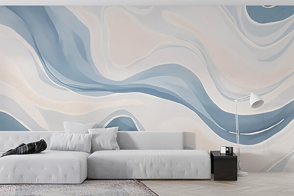 White and blue wavy pattern White and blue wavy pattern