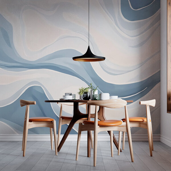 White and blue wavy pattern White and blue wavy pattern