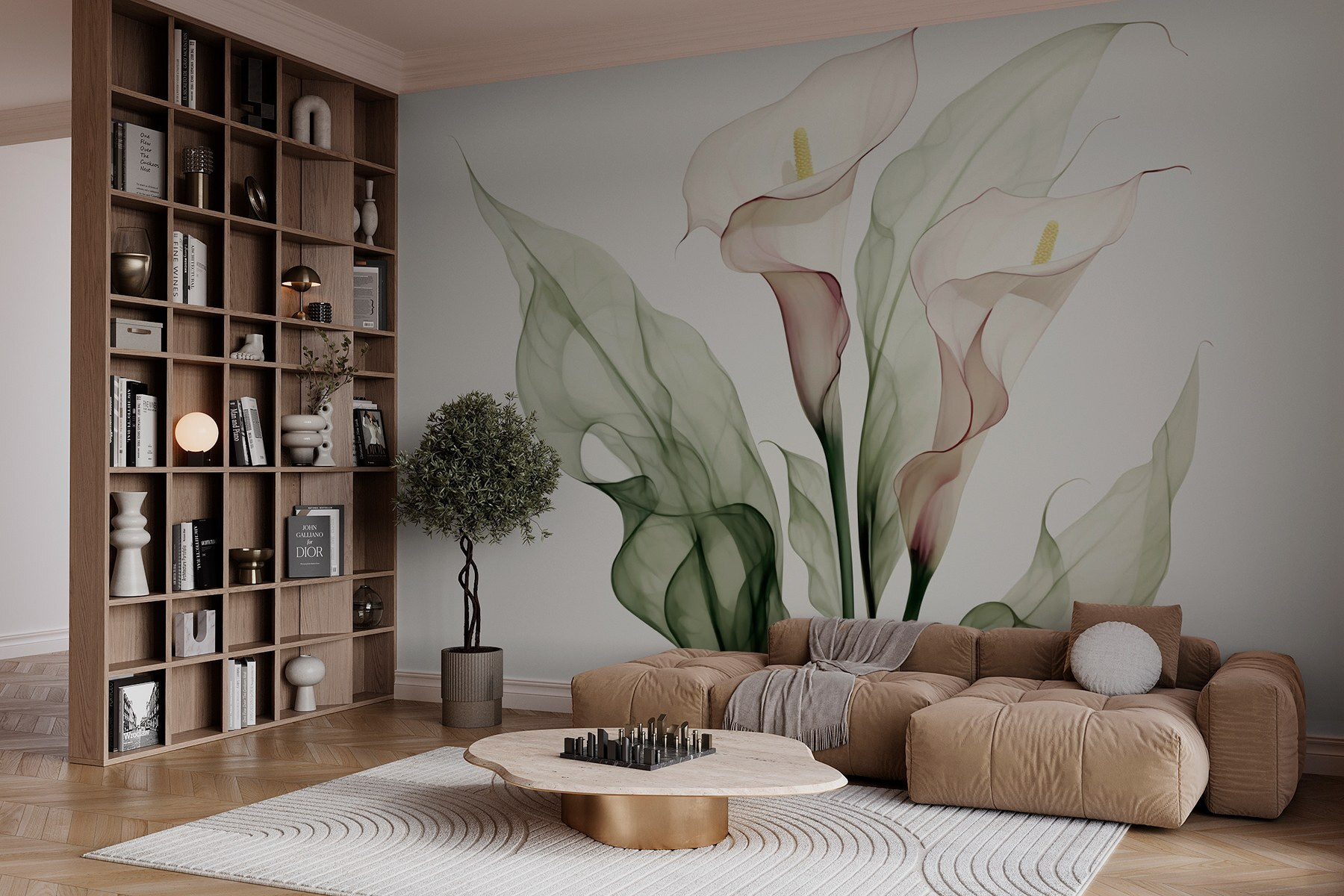 Delicate flowers in soft hues