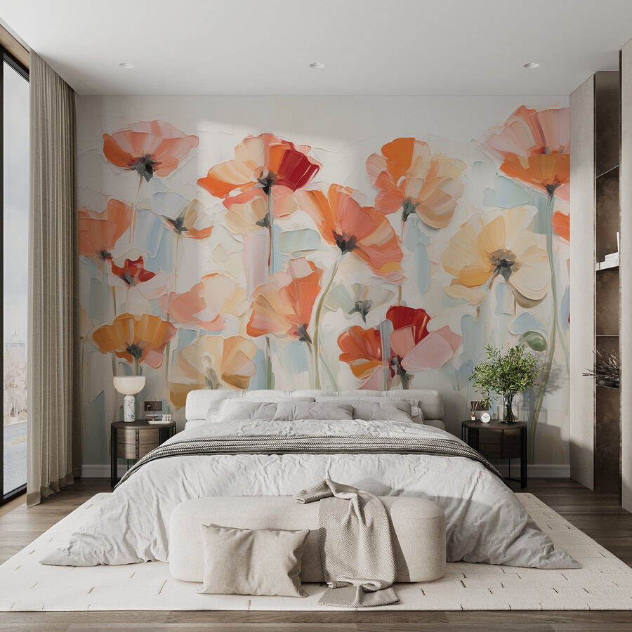 Painting of flowers on a white background