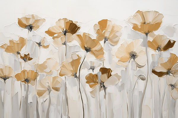 Painting of flowers on a white background Painting of flowers on a white background
