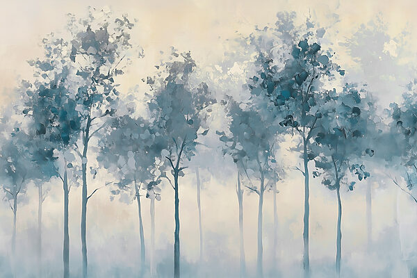 Group of trees in fog Group of trees in fog