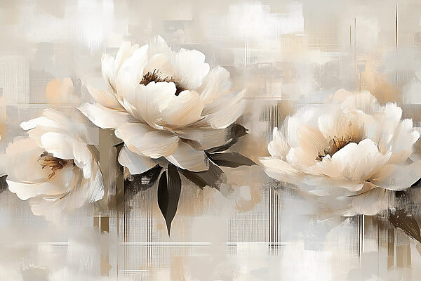 Painting of flowers on a white background Painting of flowers on a white background
