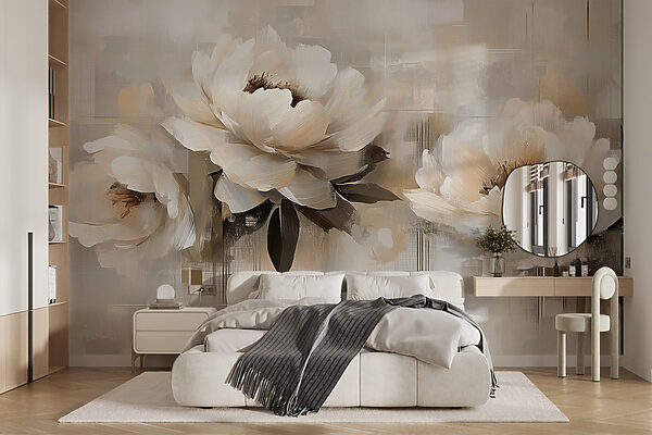 Painting of flowers on a white background Painting of flowers on a white background