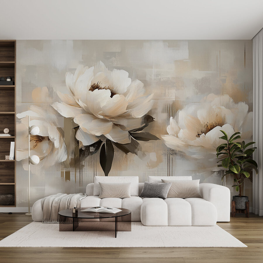 Painting of flowers on a white background