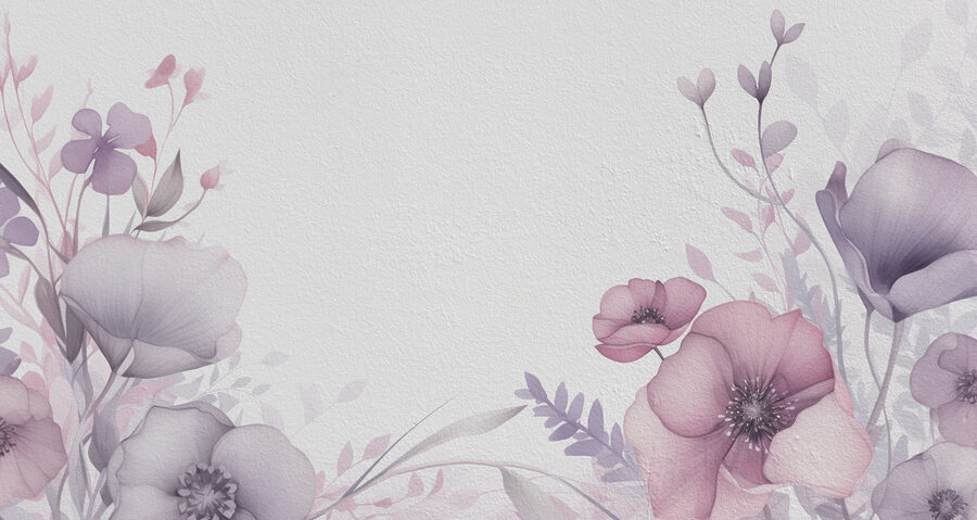 Wall murals Painting of flowers on a white surface - Image 4
